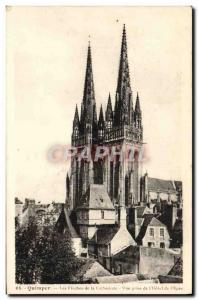 Old Postcard Quimper Arrows of the Cathedral View from the & # & # 39hotel of...