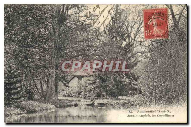 Old Postcard Rambouillet S and O English Garden Seashells