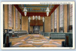1934 Omaha Nebraska NE Vintage Postcard Main Waiting Room Union Station Building