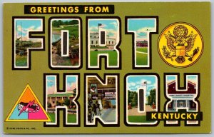 Fort Knox Kentucky 1960s LARGE LETTER Greetings Postcrd