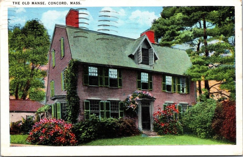 Vtg Concord Massachusetts MA The Old Manse 1940s View Postcard