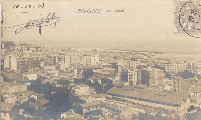 Mustapha Cote Nord Antique Algeria Aerial Postcard