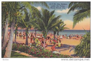Sun Bathers under the Palms, Miami Beach, Florida, 30-40s