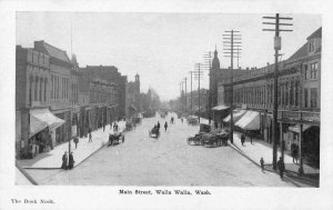 Walla Walla Washington Main Street Vintage Postcard JG236673