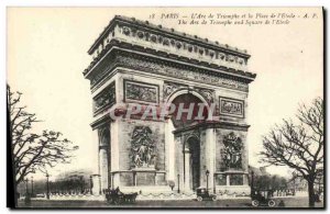 Old Postcard Paris The Arc de Triomphe and Place de L Etoile