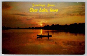 Clear Lake Iowa Sunsets 1985 to Stanley Family Allentown PA Postcard D30