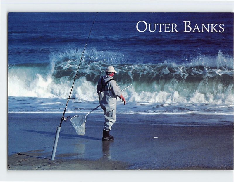 Postcard Surfcaster And Shorebreak, Outer Banks, North Carolina
