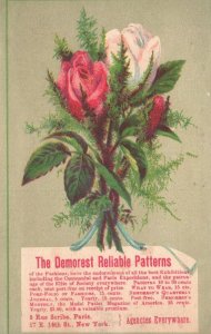 1880s-90s The Demorest Reliable Patterns Roses Bunch East 14th Street New York