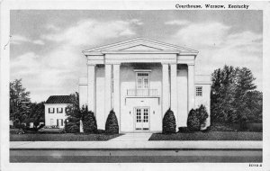 H76/ Warsaw Kentucky Postcard c1940s Court House Building 165