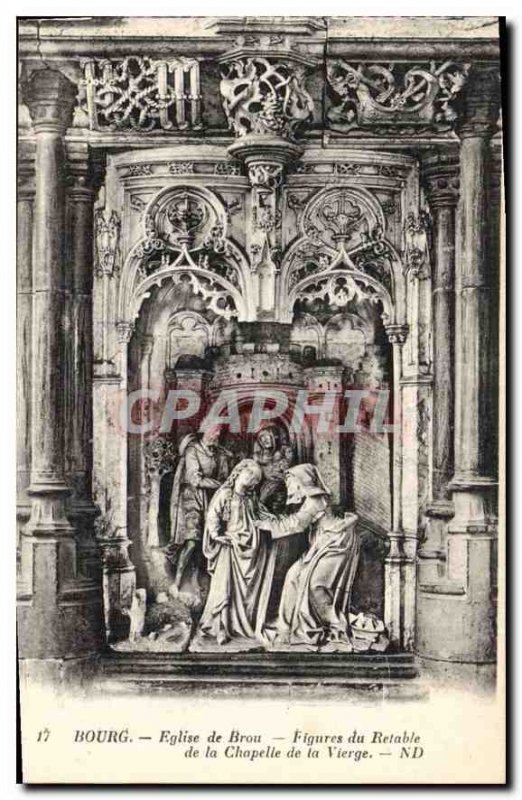 Postcard Old Brou Church Bourg Figures Altarpiece of the Chapel of the Virgin