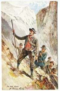 Raphael Tuck In The Alps Rescue Party Series Postcard