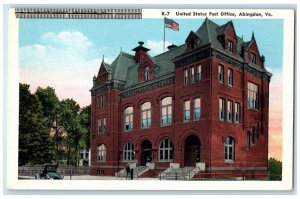 c1920 United States Post Office Exterior Building Abingdon Virginia VA Postcard