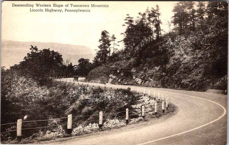 Postcard HIGHWAY SCENE Tuscarora Mountain Pennsylvania PA AL8590