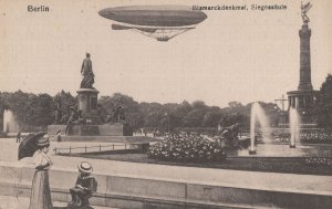 Berlin Airship Startled Man Antique German Postcard