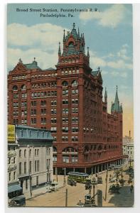 Broad Street Depot Pennsylvania Railroad Station Philadelphia PA 1910c postcard