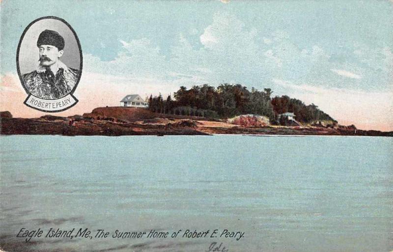 Eagle Island Maine Summer Home of Robert Peary Antique Postcard J48884