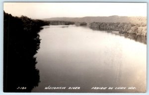 RPPC PRAIRIE DU CHIEN, Wisconsin WI ~ WISCONSIN RIVER Scene c1940s  Postcard