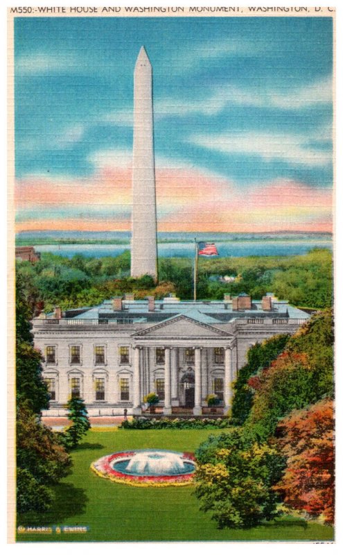 Washington D C   White House and Washington Monument