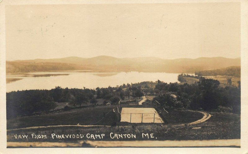 Canton ME View From Pinewood Camp Real Photo Postcard