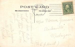 Mine Heart Goes Out to Youse in Edmore Michigan~1913 Pennant Postcard 