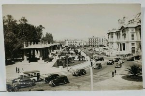 Mexico Street Scene Pergola, Radio RCA Victor RPPC Buses c1930-40's Postcard L9