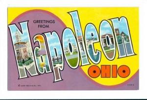 LP45 LARGE letter, Napoleon, Ohio, OH, Postcard.
