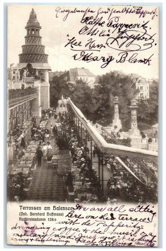 1907 Terraces at Halensee Inh Bernhard Hoffmann Kurfuerstendamm Germany Postcard