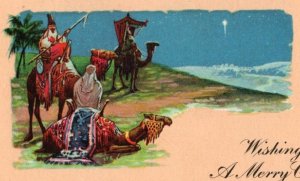 Three Wise Men Christmas Star Of Bethlehem Vintage Postcard P98 