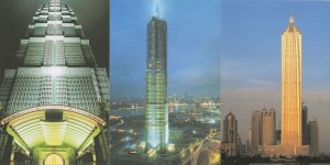 Jin Mao Tower China 3x Night Illuminations Postcard s