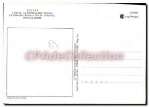 Postcard Modern BONNAT church mill fountain