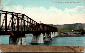 Postcard AB Medicine Hat C.P.R. Bridge over South Saskatchewan River 1915 K43