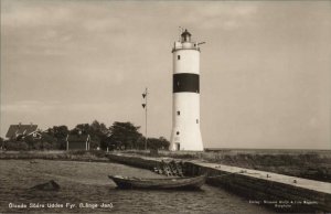 Oland Sweden Olands Sodra Uddes Fyr Lighthouse Vintage Real Photo Postcard