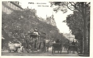 Vintage Postcard Boulevard Des Italiens Grands Boulevards Paris France