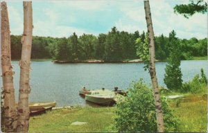 Boats Water Scene Champlain Gift Shop Cobden Ontario ON c1975 Postcard H8