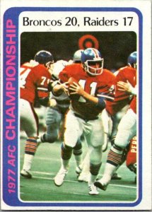 1978 Topps Football Card '77 AFC Championship Broncos 20 Raiders 17 sk7524