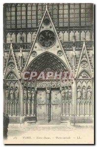 Old Postcard Paris Notre Dame Side Door