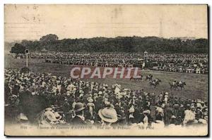 Old Postcard Horse Riding Equestrian Racetrack & # 39Auteuil of view on the lawn