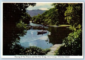 Ireland Postcard Meeting Of The Waters and Old Weir Bridge Killarney c1930's