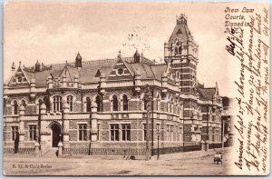 VINTAGE POSTCARD THE NEW LAW COURTS IN DUNEDIN NEW ZEALAND 1905 RARE!