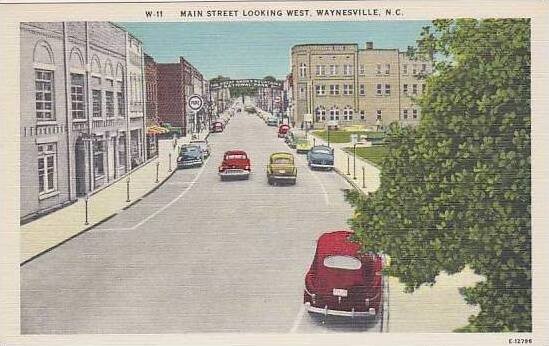 North Carolina Waynesvlle Main Street Looking West