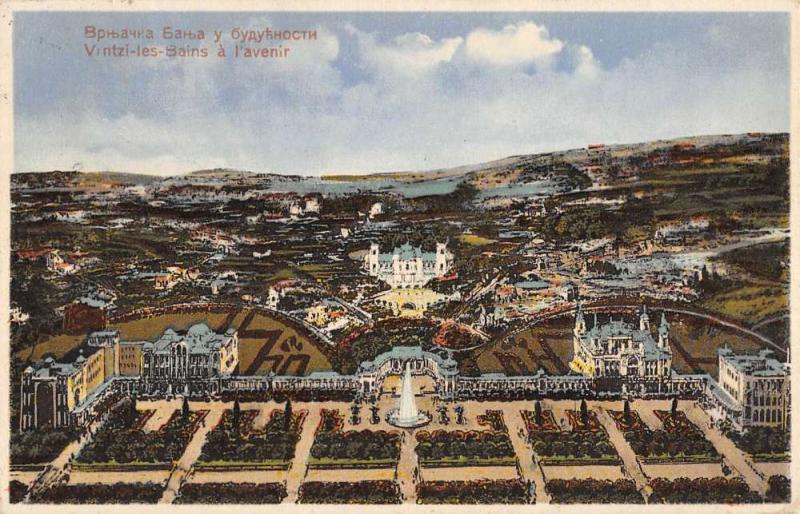 Vintzi Greece Baths Birdseye View Antique Postcard K72297