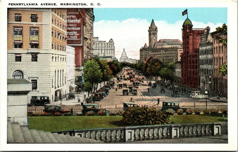 Vtg 1920s Pennsylvania Avenue Washington DC Postcard