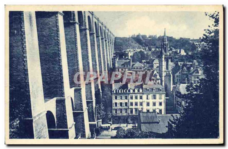Old Postcard Morlaix Viaduct and the Church St Melaine