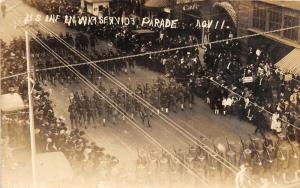 F15/ Parade Real Photo RPPC Postcard c1915 Military Rifles Soldiers 23