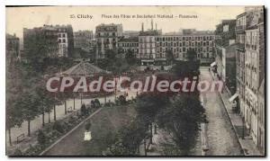 Old Postcard Clichy Place des Fetes and boulevar National Panorama