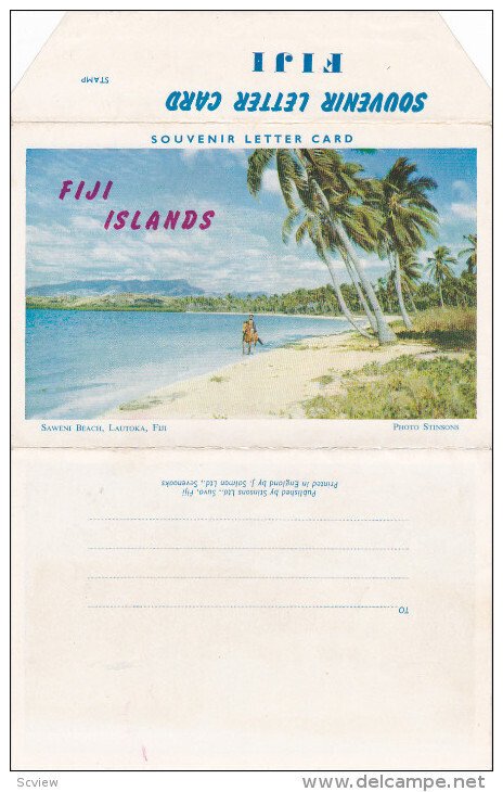 Letter Postcard , Saweni Beach , Lautoka , Fiji , 50-60s