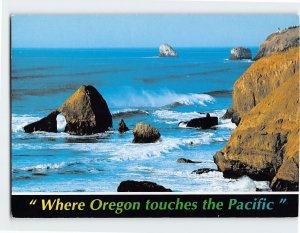 Postcard Where Oregon touches the Pacific Oregon Coast Oregon USA