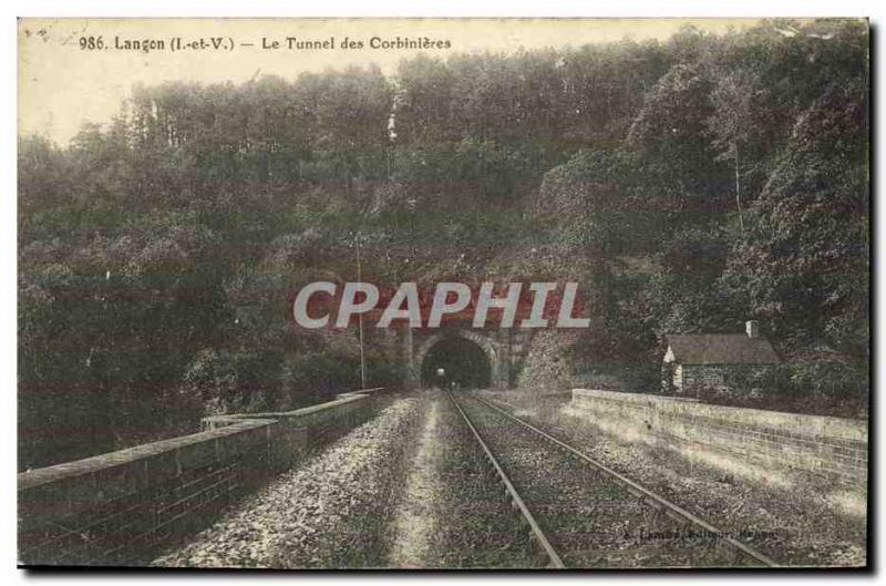 Old Postcard Langon Tunnel Corbinières
