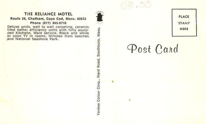 Chatham MA, Cape Cod, Massachusetts - Reliance Motel