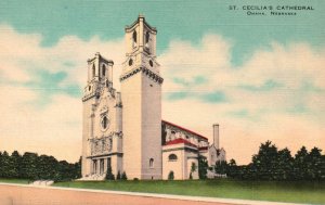 Vintage Postcard St. Cecilia's Cathedral Parish Church Omaha Nebraska GDC Pub.